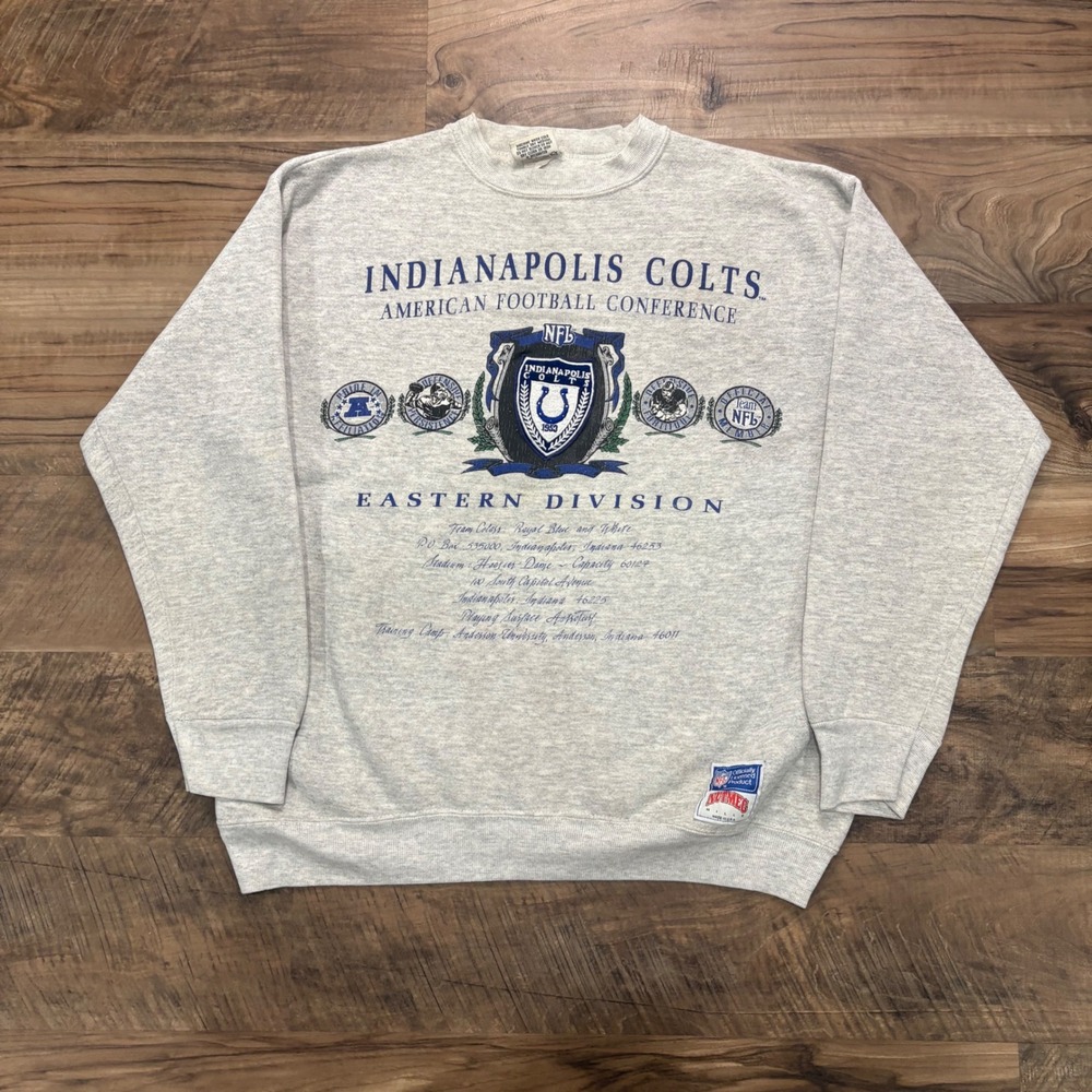 Vintage 90s Nutmeg Indianapolis Colts Sweatshirt Mens S Grey AFC NFL Crewneck
